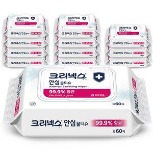 크리넥스 안심 물티슈 캡형, 60개입, 12개