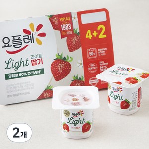 요플레 라이트 딸기 6개입, 480g, 2개