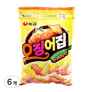 농심 오징어집 버터구이맛, 260g, 6개