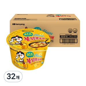 불닭볶음면 치즈 큰컵 105g, 32개