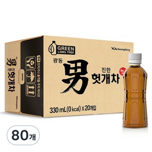 광동진한헛개차 그린 무라벨, 330ml, 80개