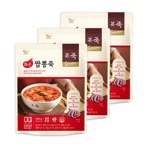 본죽 데워서 바로 먹는 화끈짬뽕죽, 330g, 3개