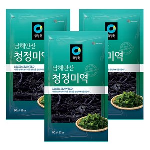 청정원 남해안산 청정미역, 80g, 3개