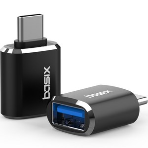 베이식스 C타입 to USB 3.0 변환 OTG 젠더 A30 2p, 메탈 블랙, 2개