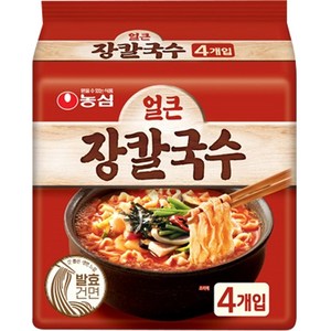 농심 얼큰 장칼국수 봉지 라면, 4개