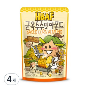 HBAF 군옥수수맛 아몬드, 190g, 4개