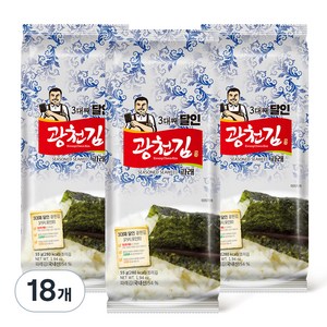 광천김 3대째 달인 파래 식탁김, 55g, 18개