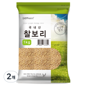 건강한밥상 국산 찰보리쌀, 1kg, 2개