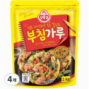 오뚜기 부침가루, 2kg, 4개