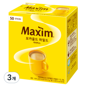 맥심 모카골드 마일드 커피믹스, 12g, 50개입, 3개