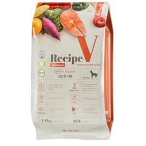 유한양행 Recipe V 세븐제로 강아지 사료, 연어(에스 S), 2.1kg, 1개