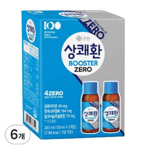 상쾌환 부스터 ZERO 숙취해소음료 2p, 200ml, 6개