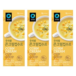 청정원 우리쌀 콘크림 컵수프, 60g, 3개