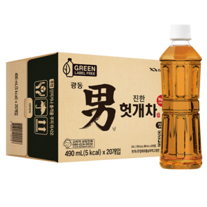 광동진한헛개차 그린 무라벨, 490ml, 20개