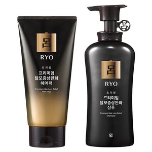 려 초의방 프리미엄 탈모증상완화 샴푸 490ml + 헤어팩 300ml, 1세트