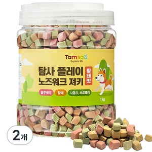 탐사 강아지 플레이 노즈워크 말랑 져키 간식, 황태맛, 1kg, 2개