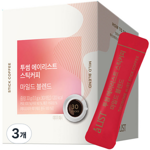 aLIST 투썸 에이리스트 마일드 블렌드 스틱 원두커피믹스, 1.1g, 30개입, 3개