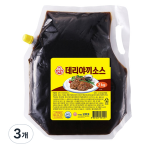 오뚜기 데리야끼소스 스파우트팩, 2L, 2kg, 3개