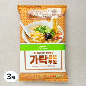 풀무원 가락 유부우동 2인분, 425.2g, 3개