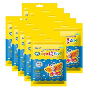 아모스 탱탱 아이 클레이 파우치 10p, 파랑, 50g, 10개