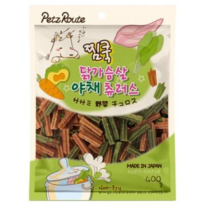 펫츠루트 찜쿡 츄러스 반려견 간식 400g, 닭가슴살 + 야채 혼합맛, 1개