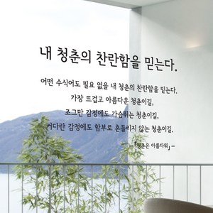 디자인엠 청춘 캘리그라피 스티커, 블랙