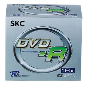 SKC DVD-R 16X 4.7GB 공디스크 10p + 주얼 케이스 10p, 1개