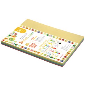 종이문화 스타일리쉬 시즌칼라 색지 혼합 191 SN-Vivid Tone 80g, A4, 130매