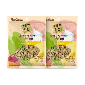 펫츠루트 셰프요리 반려견 간식, 닭가슴살 + 야채 혼합맛, 400g, 2개