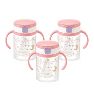 릿첼 AQ 스트로머그컵 200ml, 핑크, 3개입