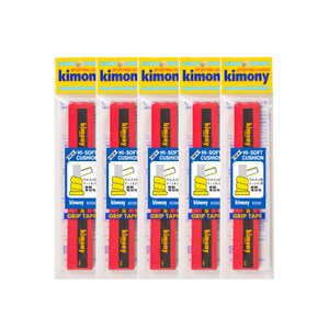 키모니 배드민턴 하이 소프트 뉴 쿠션그립 KGT200 5p, 레드, 1세트