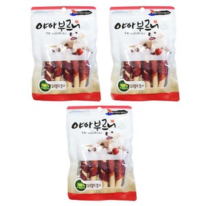 야아부르니 국내산 강아지 수제간식, 오리말이껌맛, 90g, 3개