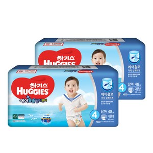 하기스 2019 에어솔솔 썸머 팬티형 기저귀 남아용 대형 4단계(10~14kg), 96매