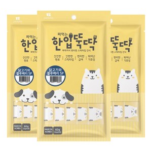 한입뚝딱 짜먹는 반려동물 간식 5p, 닭고기 + 블루베리 혼합맛, 60g, 3개