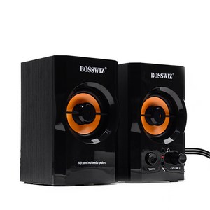 보스위즈 2채널 유선 USB 스피커, BOS-N10, 혼합색상