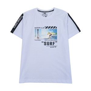 아동용 소매 배색 장식 폴리 티셔츠 JBK8O310GSW0