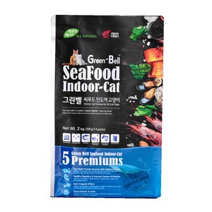 내츄럴큐브 그린벨 씨푸드 캣 기능성 사료, 인도어, 2kg, 1개