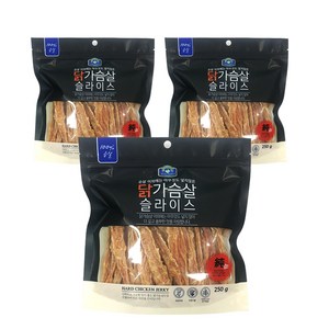 벨버드 순살 슬라이스 강아지 간식, 닭가슴살, 250g, 3개