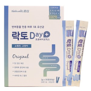 굿데이 반려동물 락토데이 오리지널 영양제 30p, 장건강/유산균, 60g, 1개