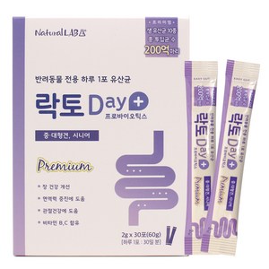 내츄럴랩 중대형견 락토데이 프리미엄 200억 유산균 영양제 30p, 시니어, 1개