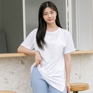 컴포트랩 여성용 노브라 컴포 면 세미롱 반팔티 + 방수 파우치 세트