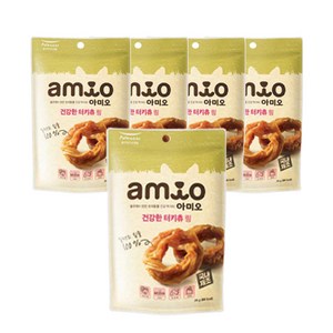 풀무원 반려동물 아미오 건강한 터키츄 링 24g, 5개, 칠면조육포맛