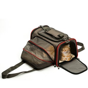 와이블랙 반려동물 확장형 이동 캐리어, 카키브라운