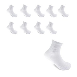 코삭 남성용 기능성 울트라 자이언트 스포츠 단목 양말 10p, 흰색