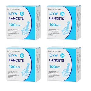 YW 일회용수동랜싯 30G 채혈침, 100개입, 4개