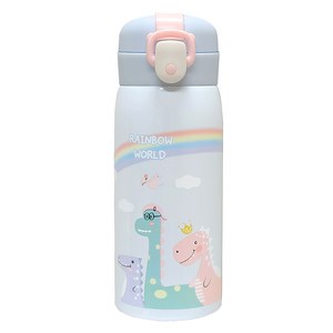 푸코 리틀 디노 원터치 보온보냉 텀블러, 블루, 350ml, 1개