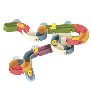 DIY 목욕 놀이 워터 슬라이드장난감 유아 물놀이 블록 레일 장난감 34 피스, 혼합 색상