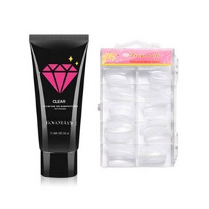 고고블랑 네일연장 폴리젤 60ml 세트, 폴리젤 누드핑크 + 연장팁 일반형 100p + 구성품 3종, 1세트