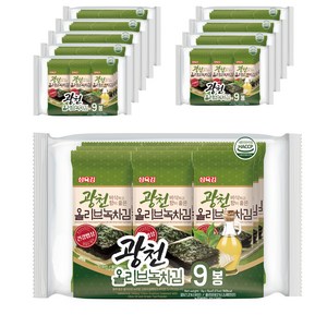 삼육김 광천 올리브 녹차김 도시락김 9p, 4g, 90개