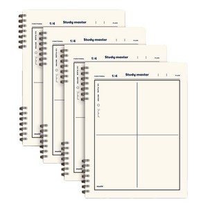 뮤니드 It sping 좌철 4분할 컬러 수학 노트, 아이보리, 4개